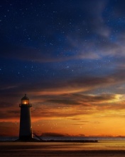 Fondo de pantalla Lighthouse at sunset 176x220