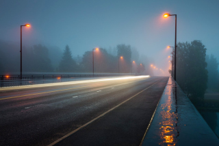 Free Road in Fog Picture for Android, iPhone and iPad