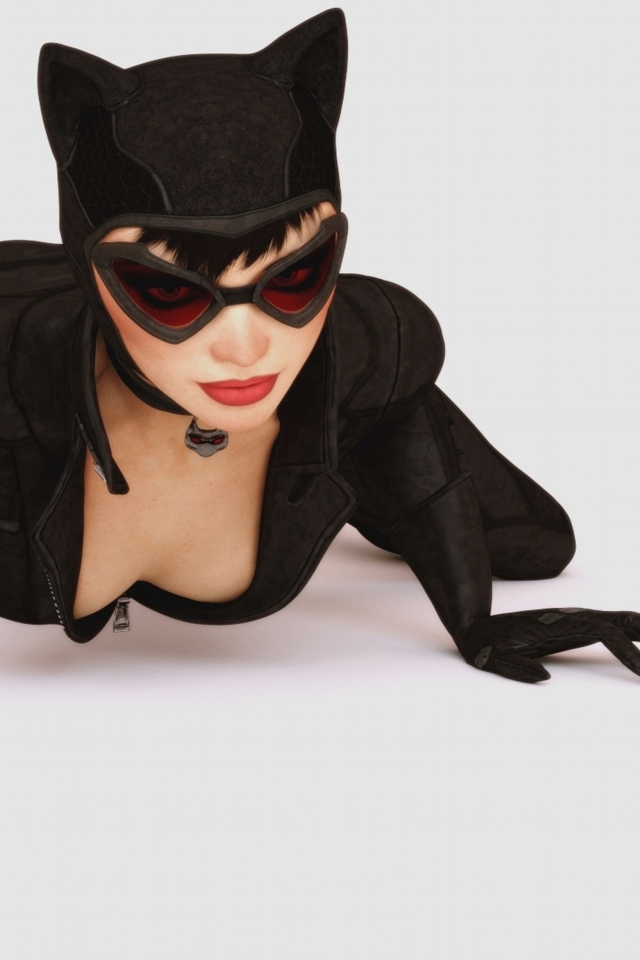 Das Batman Arkham City Video Game Catwoman Wallpaper 640x960