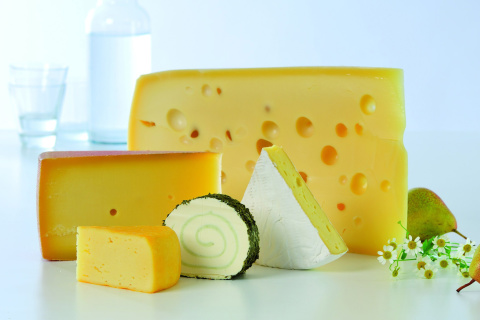 Das Cheeses and Pear Wallpaper 480x320