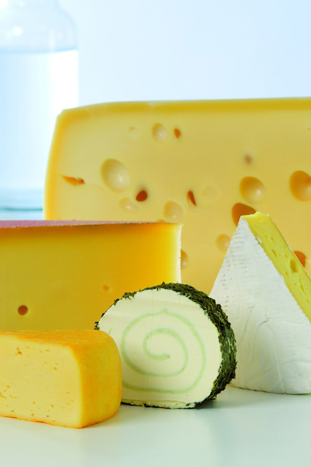Das Cheeses and Pear Wallpaper 640x960