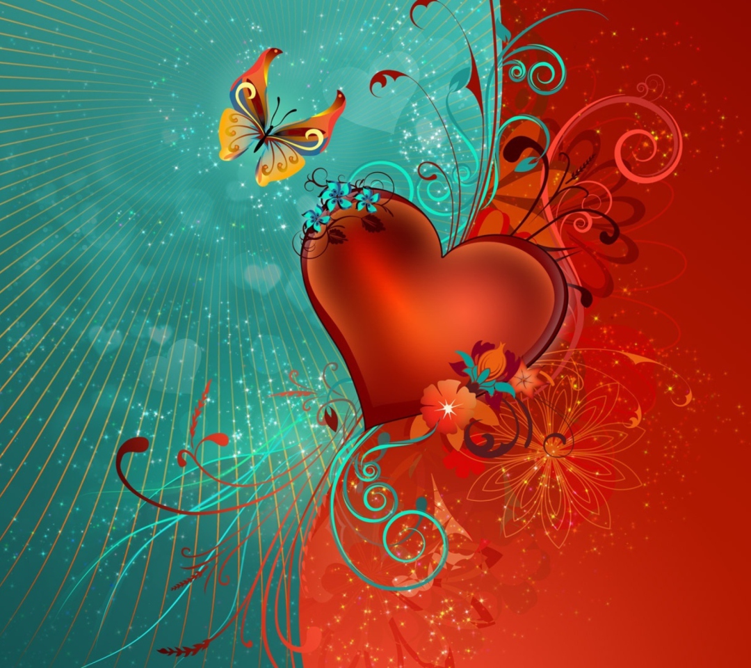 Das Love Heart Wallpaper 1080x960