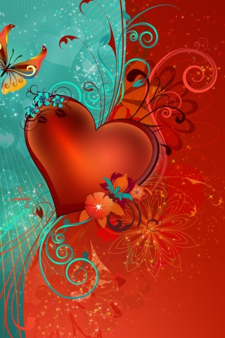 Das Love Heart Wallpaper 320x480