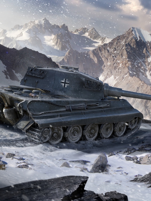 Fondo de pantalla Tiger II - World of Tanks 480x640