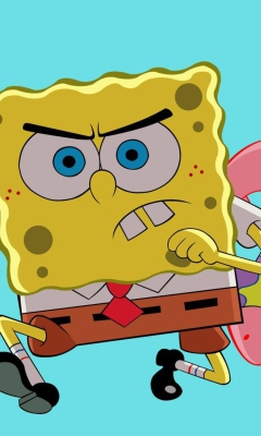 Grumpy Spongebob wallpaper 240x400