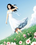 Girl In White Dress wallpaper 128x160