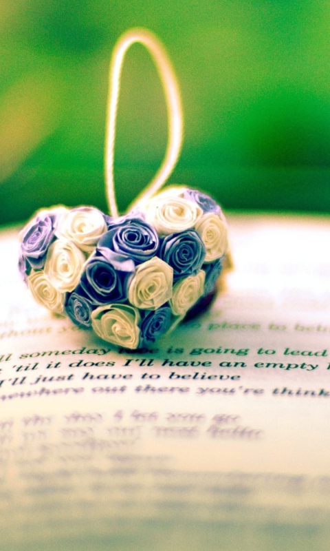 Flower Heart On Love Book wallpaper 480x800