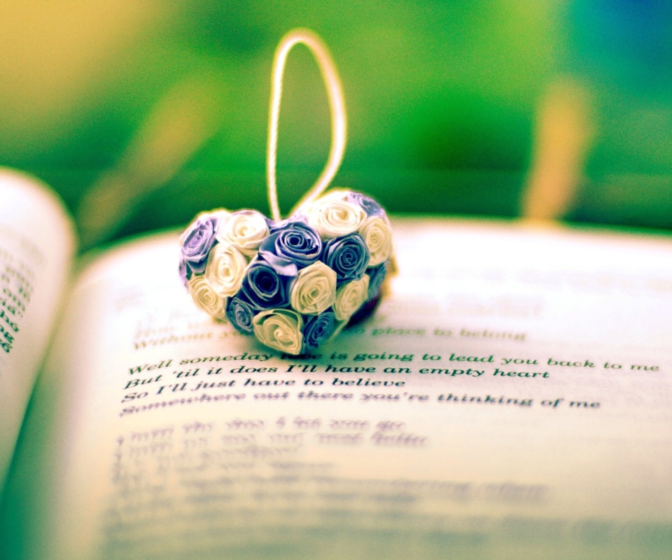 Обои Flower Heart On Love Book 960x800