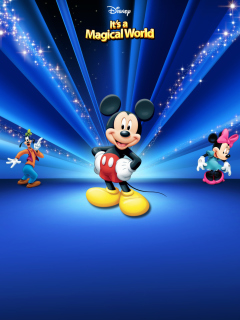 Fondo de pantalla Disney Characters Dark Blue 240x320