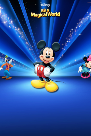 Das Disney Characters Dark Blue Wallpaper 320x480