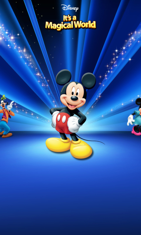 Fondo de pantalla Disney Characters Dark Blue 480x800
