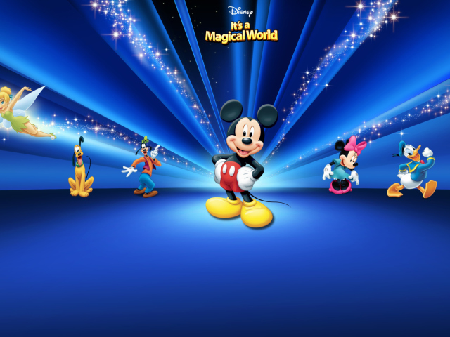 Das Disney Characters Dark Blue Wallpaper 640x480