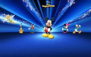 Disney Characters Dark Blue - Obrázkek zdarma 