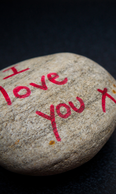 Sfondi I Love You Written On Stone 480x800
