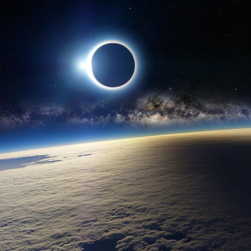 Fondo de pantalla Eclipse From Space 1024x1024