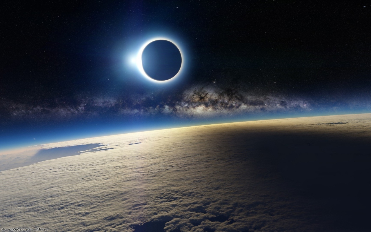 Обои Eclipse From Space 1280x800