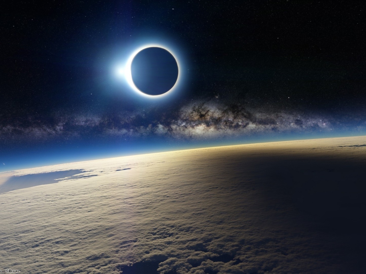 Fondo de pantalla Eclipse From Space 1280x960