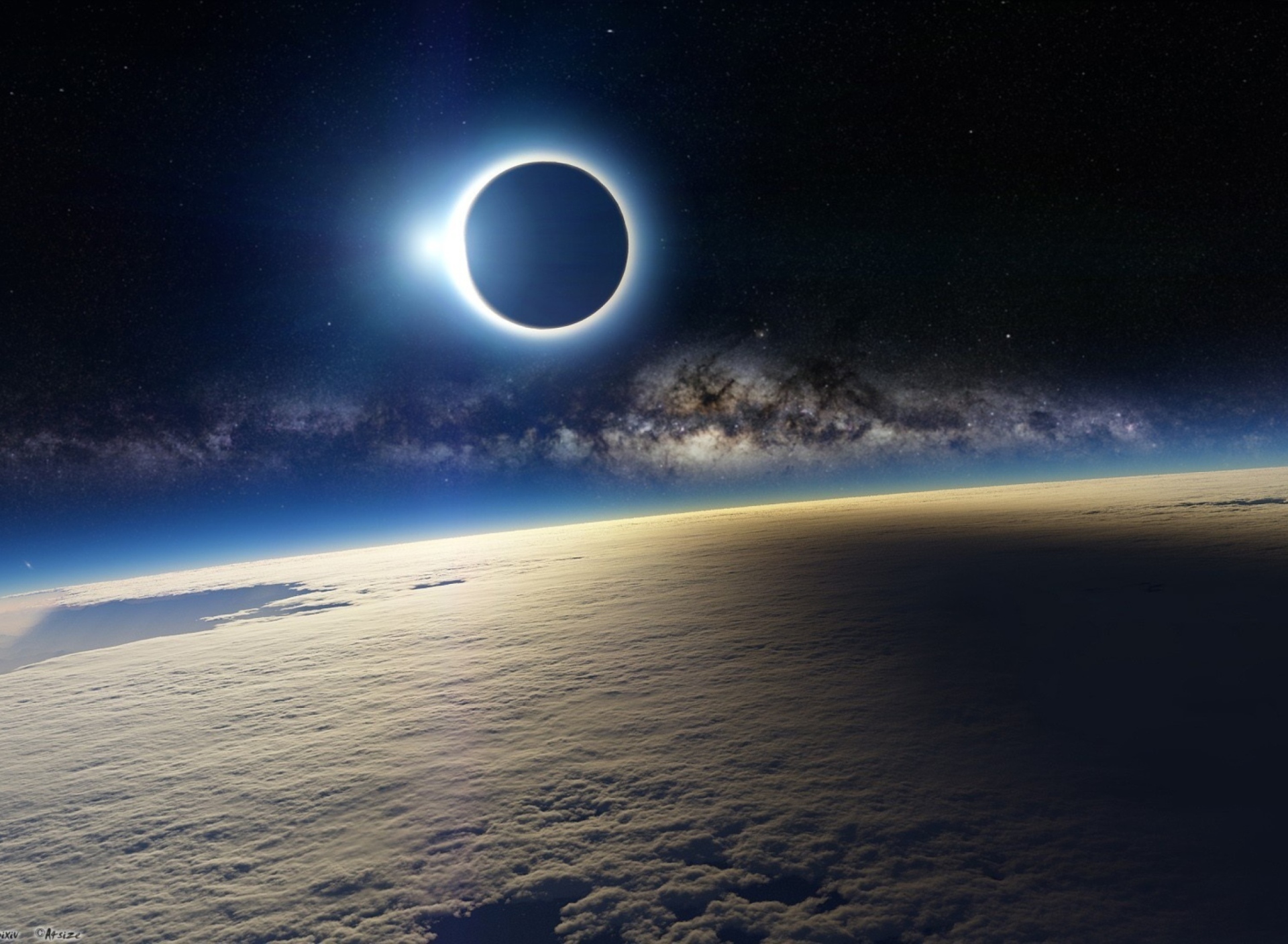 Fondo de pantalla Eclipse From Space 1920x1408