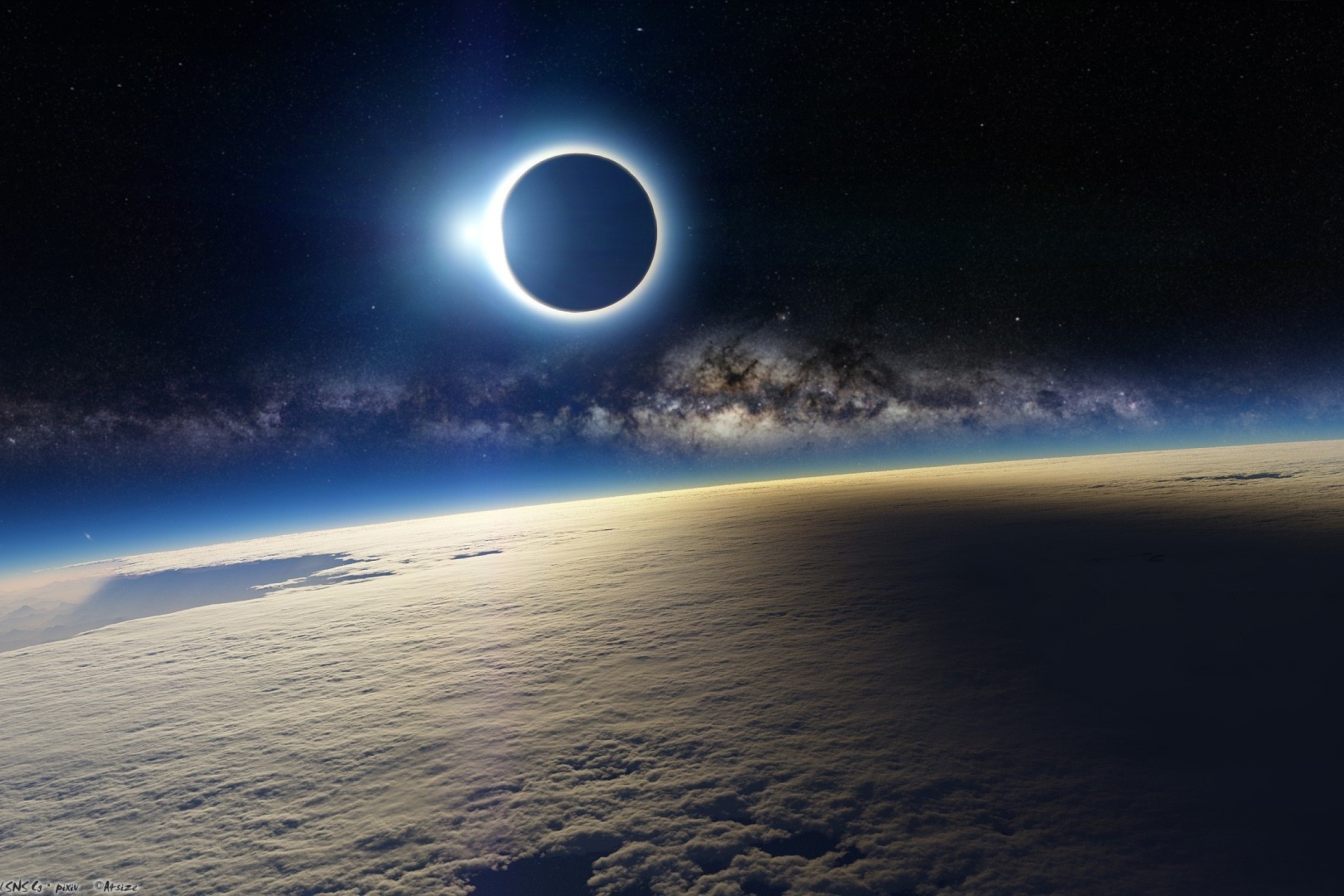 Fondo de pantalla Eclipse From Space 2880x1920