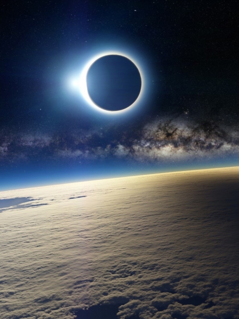 Sfondi Eclipse From Space 480x640