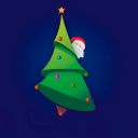 Santa Hising Behind Christmas Tree screenshot #1 128x128