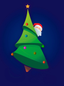 Fondo de pantalla Santa Hising Behind Christmas Tree 132x176
