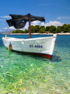 Boat In Croatia wallpaper 240x320