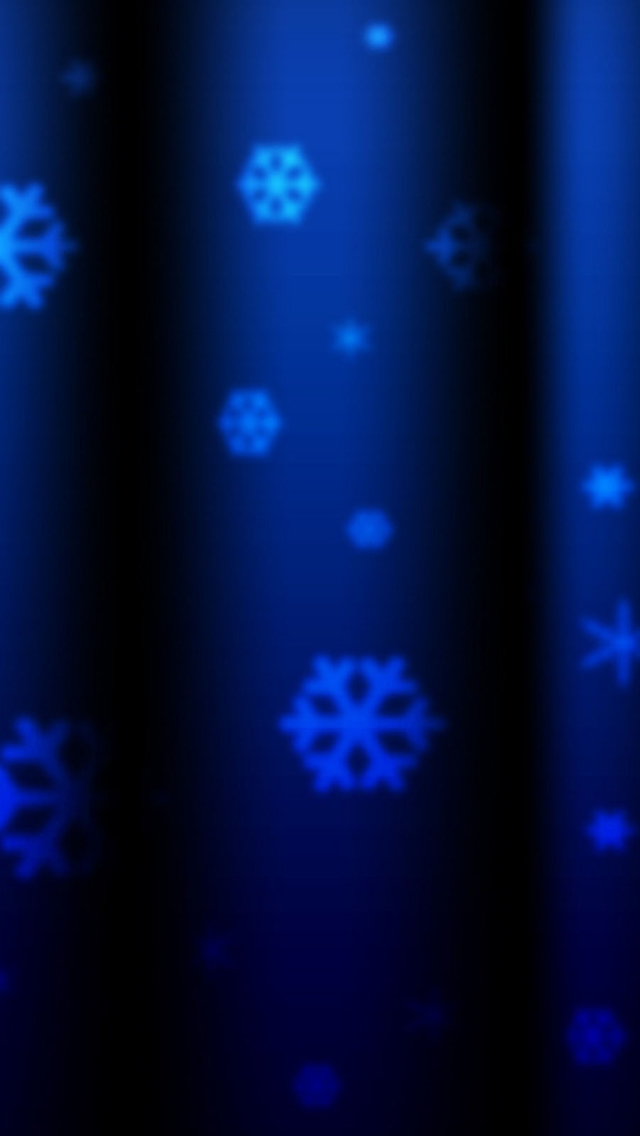 Das Blue Snowflakes Wallpaper 640x1136
