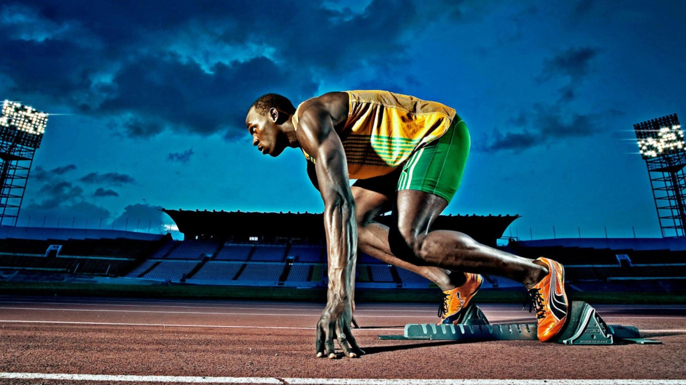 Usain Bolt Athletics wallpaper 1366x768
