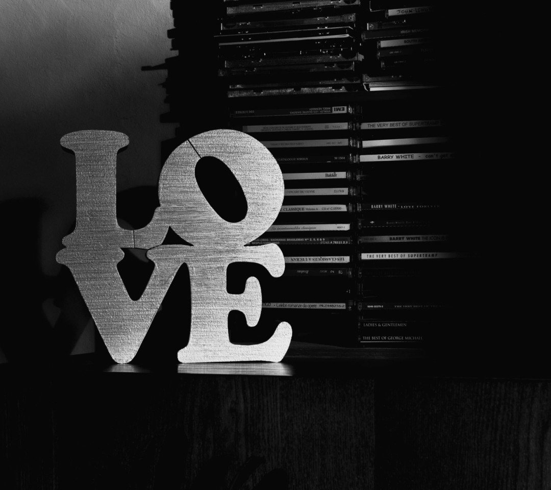 Das Love Black And White Sign Wallpaper 1080x960