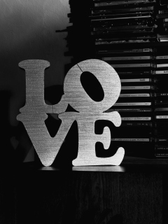 Love Black And White Sign wallpaper 240x320