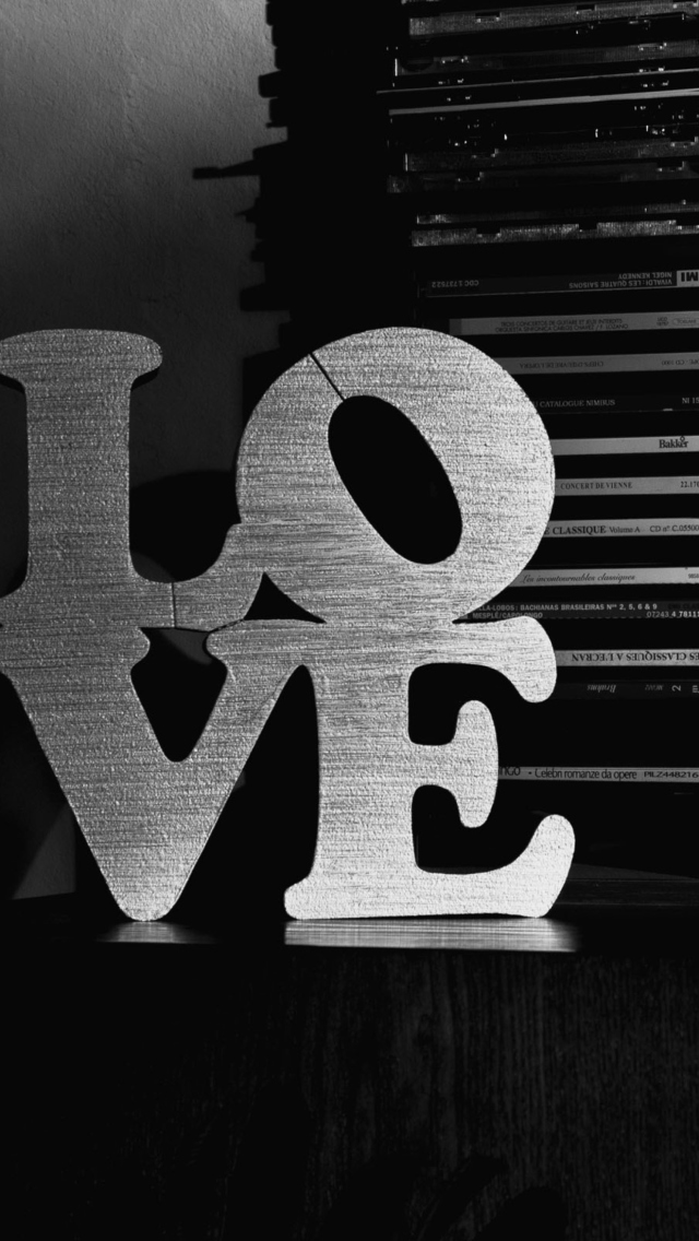 Das Love Black And White Sign Wallpaper 640x1136