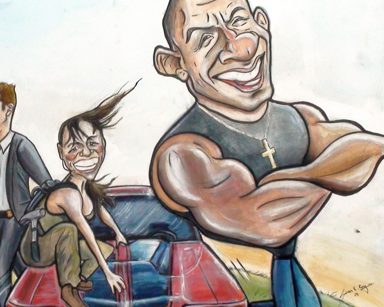 Fondo de pantalla Vin Diesel Drawing - Fast And Furious 1600x1280