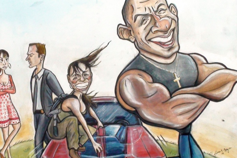 Screenshot №1 pro téma Vin Diesel Drawing - Fast And Furious 480x320