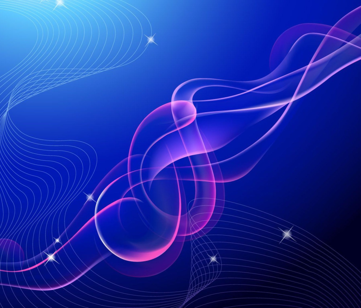 Das Blue Vector Waves Wallpaper 1200x1024