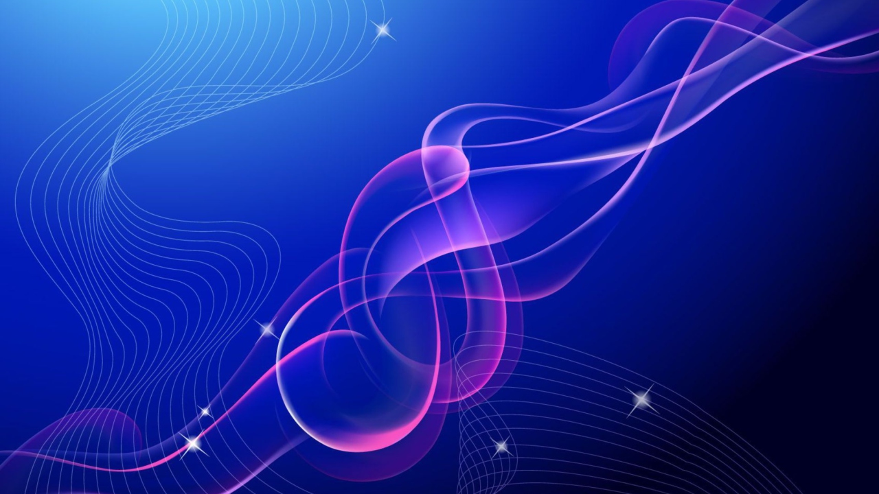 Fondo de pantalla Blue Vector Waves 1280x720