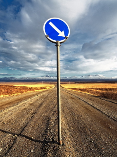 Blue Road Sign wallpaper 240x320