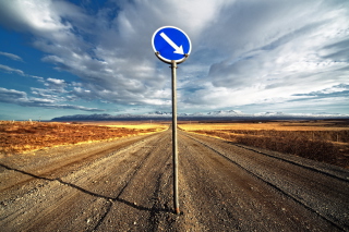 Blue Road Sign Wallpaper for Android, iPhone and iPad