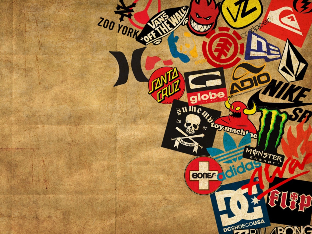 Skateboard Logos wallpaper 1024x768