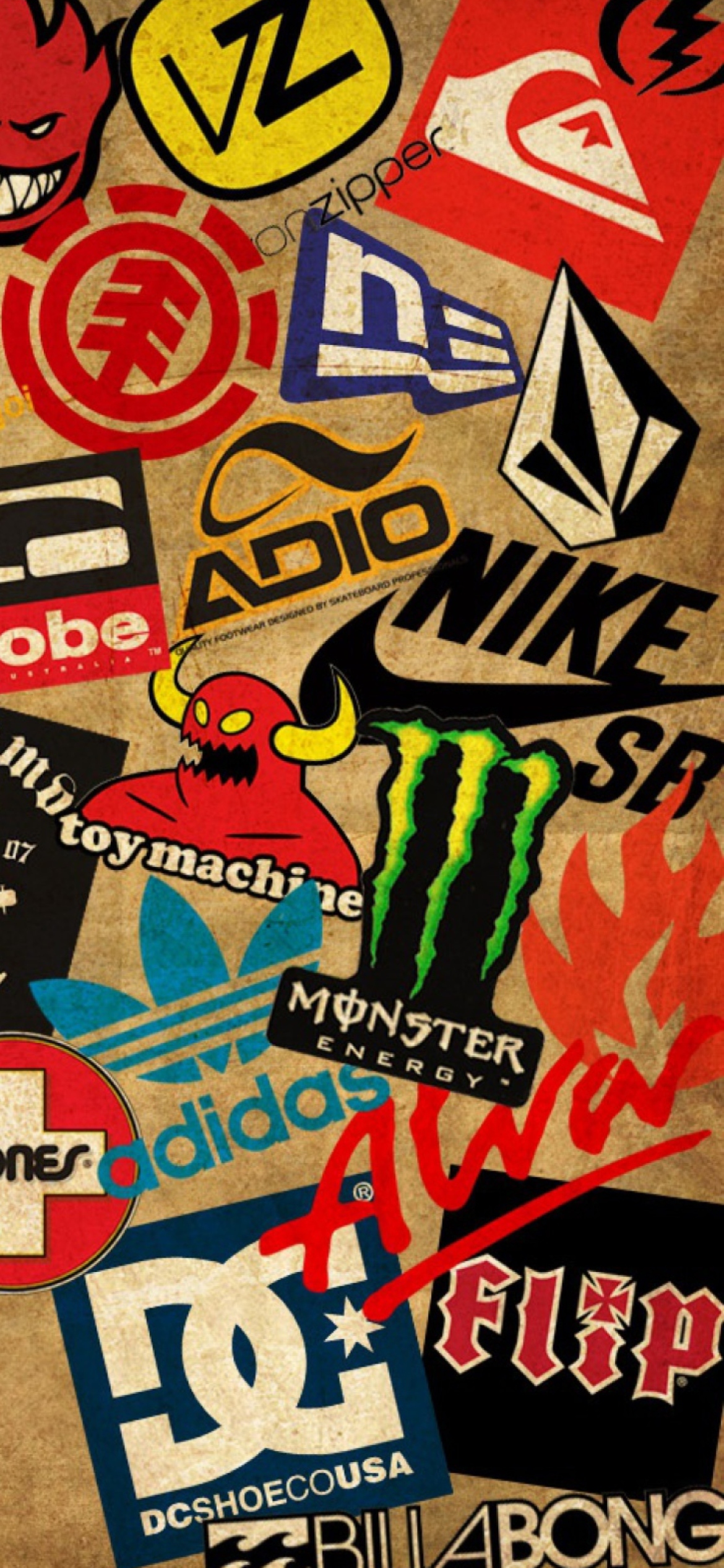 Das Skateboard Logos Wallpaper 1170x2532