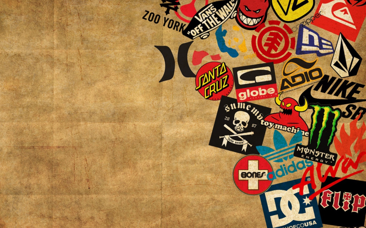 Skateboard Logos wallpaper 1280x800