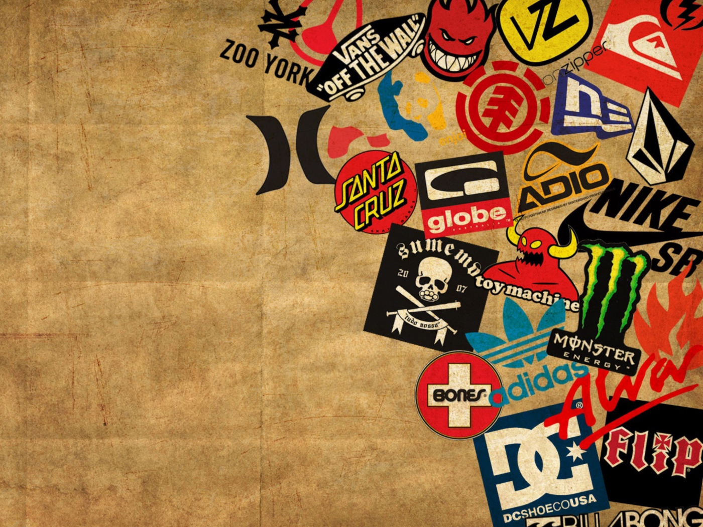 Skateboard Logos wallpaper 1400x1050