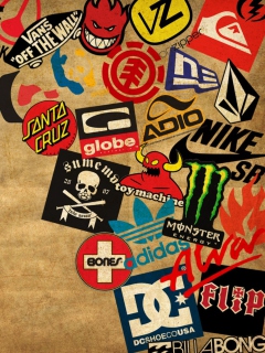Das Skateboard Logos Wallpaper 240x320
