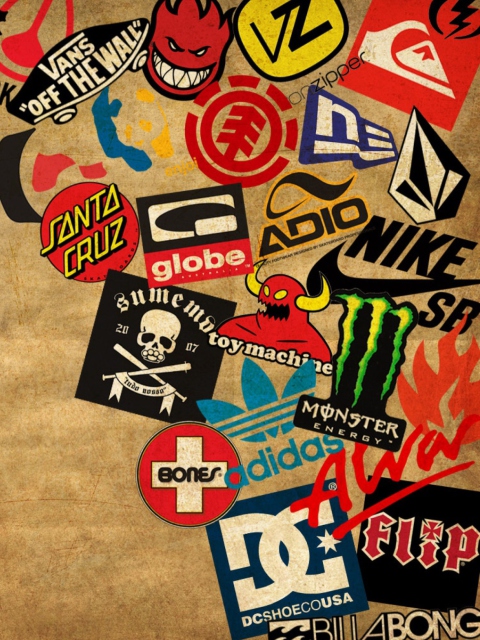 Das Skateboard Logos Wallpaper 480x640