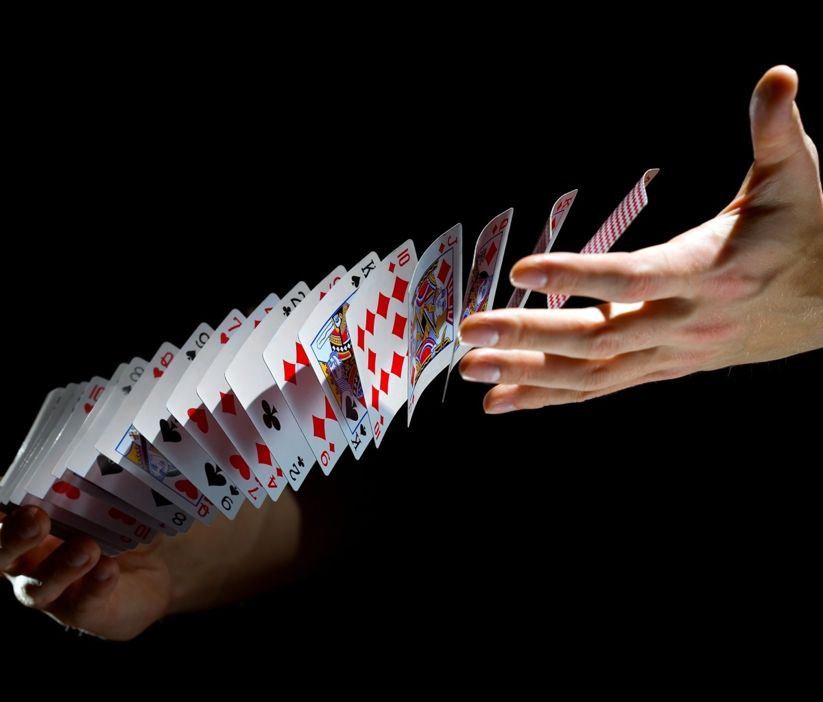 Playing cards trick wallpaper 1200x1024