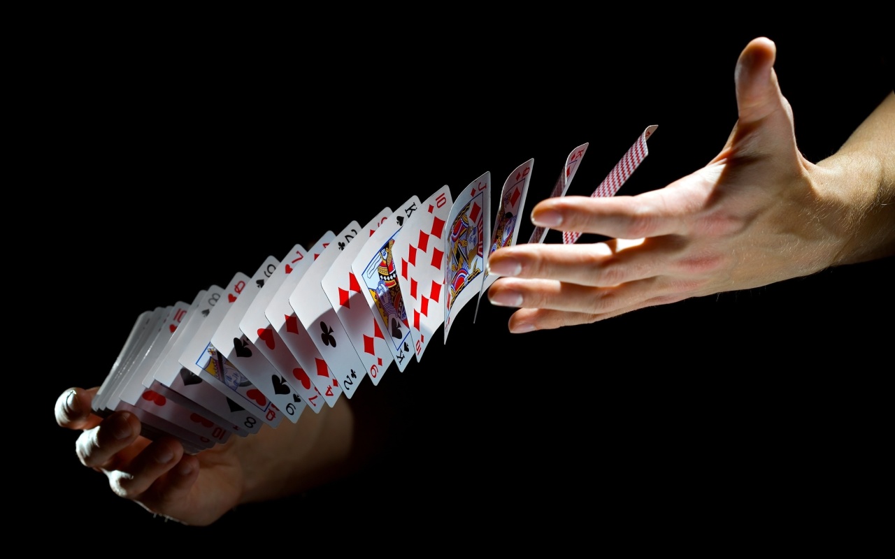 Playing cards trick wallpaper 1280x800