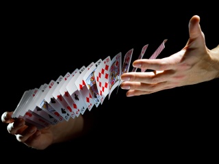 Playing cards trick wallpaper 320x240