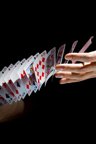 Das Playing cards trick Wallpaper 320x480