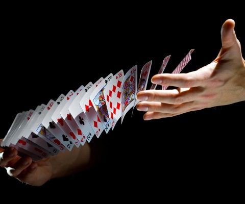 Playing cards trick wallpaper 480x400