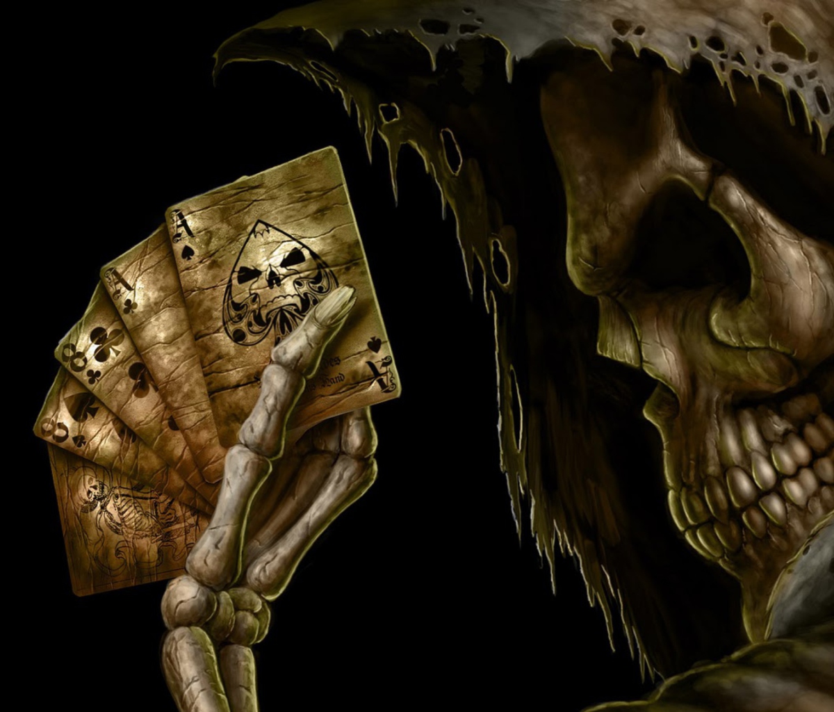 Das Poker Skeleton Wallpaper 1200x1024